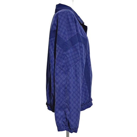 Vintage Giacca Windbreaker Purple Checkered Jacket Womens M Polyester Nylon 80s - Picture 6 of 13